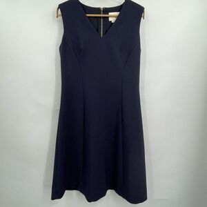 Kate Spade NY Navy V-Neck Sleeveless Exposed Back Zip A-line Dress Size 6